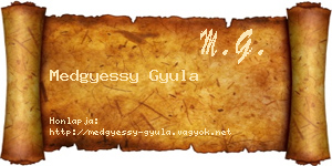 Medgyessy Gyula névjegykártya